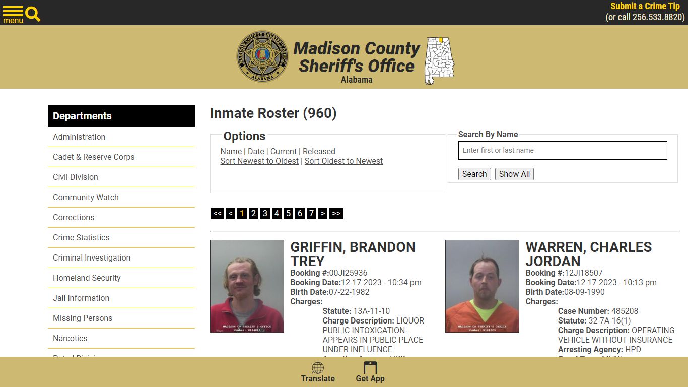 Inmate Roster - Madison County Sheriff's Office